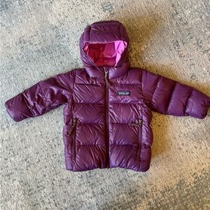 Patagonia Baby Hi-Loft Down Sweater Hoodie, purple, 12-18 months, Like New